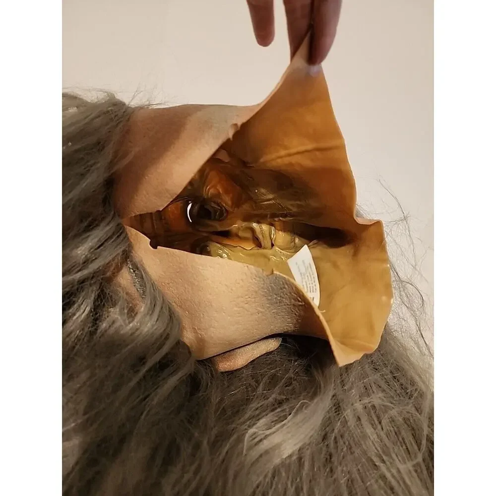 TROLL MASK 1996 Vintage LONG HAIR & BEARD LOTR Old Man PAPER MAGIC GROUP Prop